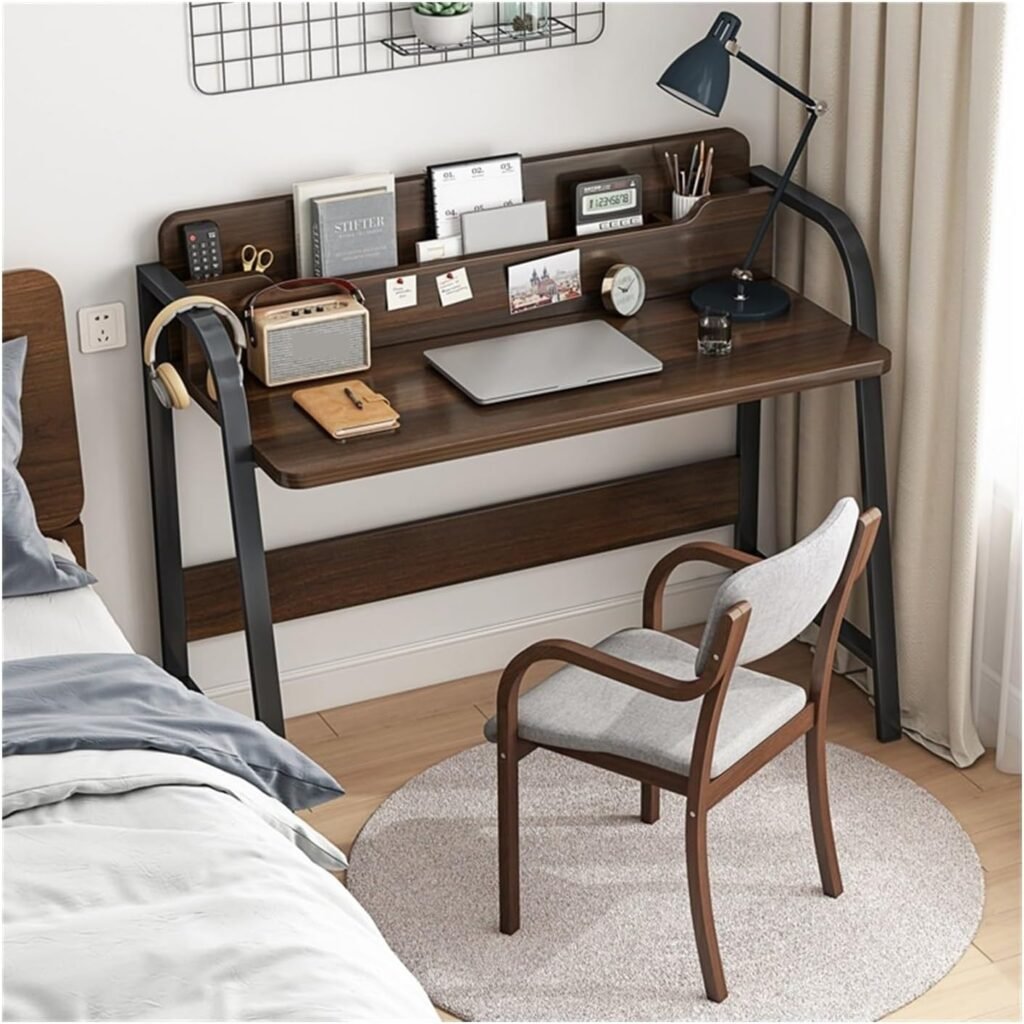 Modern Gaming Desk with Storage Compartment for Bedroom and Home Office Small Corner Table for Students Adjustable Standing Desk for Laptop Compact Study Table (B 80 * 55 * 91cm)