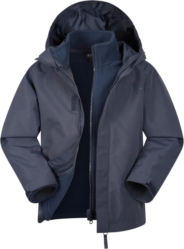 Mountain Warehouse Fell Kids 3 in 1 Jacket – Water-Resistant Triclimate Raincoat, Detachable Inner Coat & Packaway Hood – For Walking, Hiking & Outdoors Mountain Warehouse Fell Kids 3 in 1 Jacket – Water-Resistant Triclimate Raincoat, Detachable Inner Coat & Packaway Hood – For Walking, Hiking & Outdoors