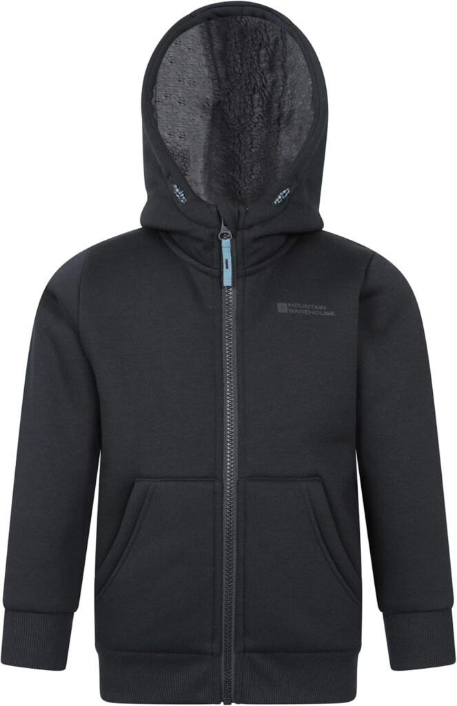 Mountain Warehouse Nordic II Kids Full-Zip Hoodie – Warm & Snug Top with Sherpa Lining, For Boys & Girls – Best for Autumn, Winter, Outdoors, Walking, School