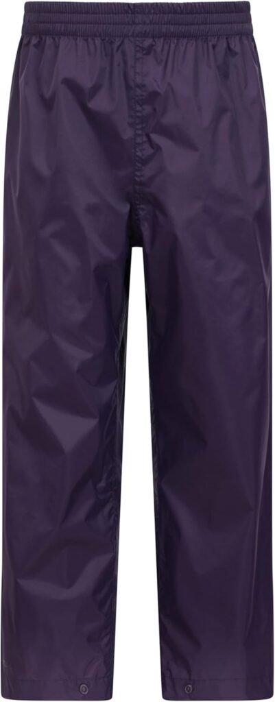 Mountain Warehouse Pakka Kids Waterproof Over Trousers – Taped Seams Rain Pants, Lightweight, Rip-Stop Overpants, Packaway Bag – for Spring Summer, Walking, Travelling