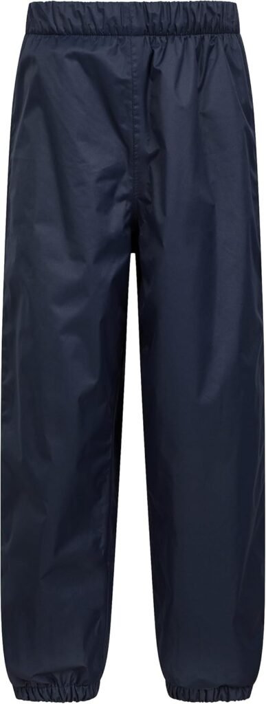 Mountain Warehouse Ripstop Kids Waterproof Fleece Lined Trousers – Breathable & Elasticated Bottoms with Taped Seams for Boys & Girls – for Autumn Winter & Wet Weather