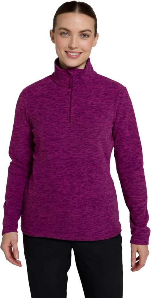 Mountain Warehouse Snowdon Womens Full Zip Fleece – Lightweight Ladies Sweater Top, Breathable Baselayer, Antipill – Best for Winter, Camping & Hiking