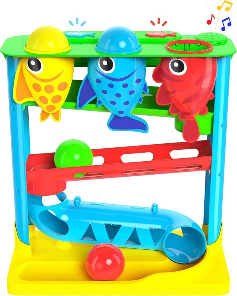 Move2Play, Feed The Fish, Interactive Toy for 1+ Year Olds, 6 to 12 Months, Baby Toy, 1 Year Old Birthday Gift For Boys & Girls, 9-12 Months, 6 7 8 9 10 12+ Months