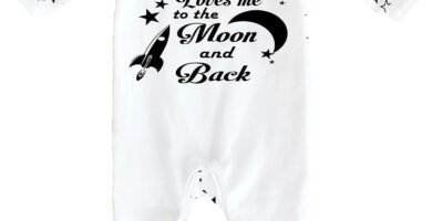 ‘My Auntie Loves Me to The Moon and Back’ Baby Boy Girl Sleepsuit Designed and Printed in the UK Using 100% Fine Combed Cotton