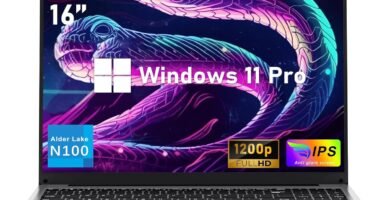 NIAKUN 16 inch Laptop, Notebook RAM 16GB+SSD 512GB, Processor N100 Notebook (up to 3.4Ghz) Full HD 1920x1200P, Laptop Computer Keyboard with Backlight, USB 3.0, 6000mAh, HDMI