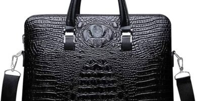 NICOLE & DORIS Crocodile Pattern Handbag for Men 2 Piece Tote Purse Women Business Work Bag Elegant Shoulder Bag Ladies Wallet PU Leather Briefcase Black NICOLE & DORIS Crocodile Pattern Handbag for Men 2 Piece Tote Purse Women Business Work Bag Elegant Shoulder Bag Ladies Wallet PU Leather Briefcase Black