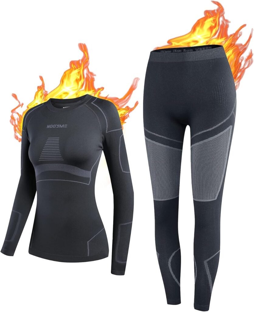 NOOYME Thermal Base Layer Women, Ski Base Layers Women, Ladies Thermal Clothing & Leggings Quick Dry Thermal Underlayer Women Ladies Thermal Underwear Set NOOYME Thermal Base Layer Women, Ski Base Layers Women, Ladies Thermal Clothing & Leggings Quick Dry Thermal Underlayer Women Ladies Thermal Underwear Set