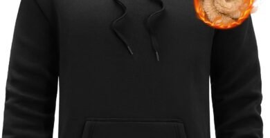 Nadeer Men’s Hoodie Sherpa Fleece Lined Pullover Winter Warm Hooded Top Casual Sweatshirt with Kangaroo Pocket