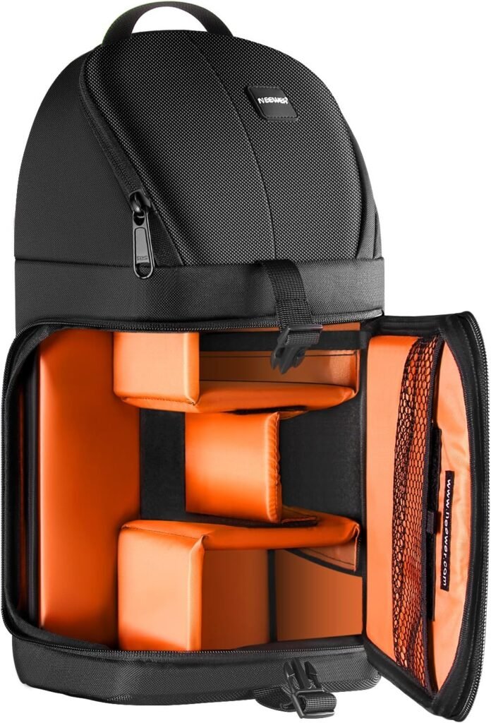 Neewer Professional Camera Case Sling Backpack for Nikon Canon Sony and Other DSLR Cameras and Lens,Tripod,Other Accessories,Durable Waterproof and Tear Proof Bag with Padded Dividers(Orange) Neewer Professional Camera Case Sling Backpack for Nikon Canon Sony and Other DSLR Cameras and Lens,Tripod,Other Accessories,Durable Waterproof and Tear Proof Bag with Padded Dividers(Orange)