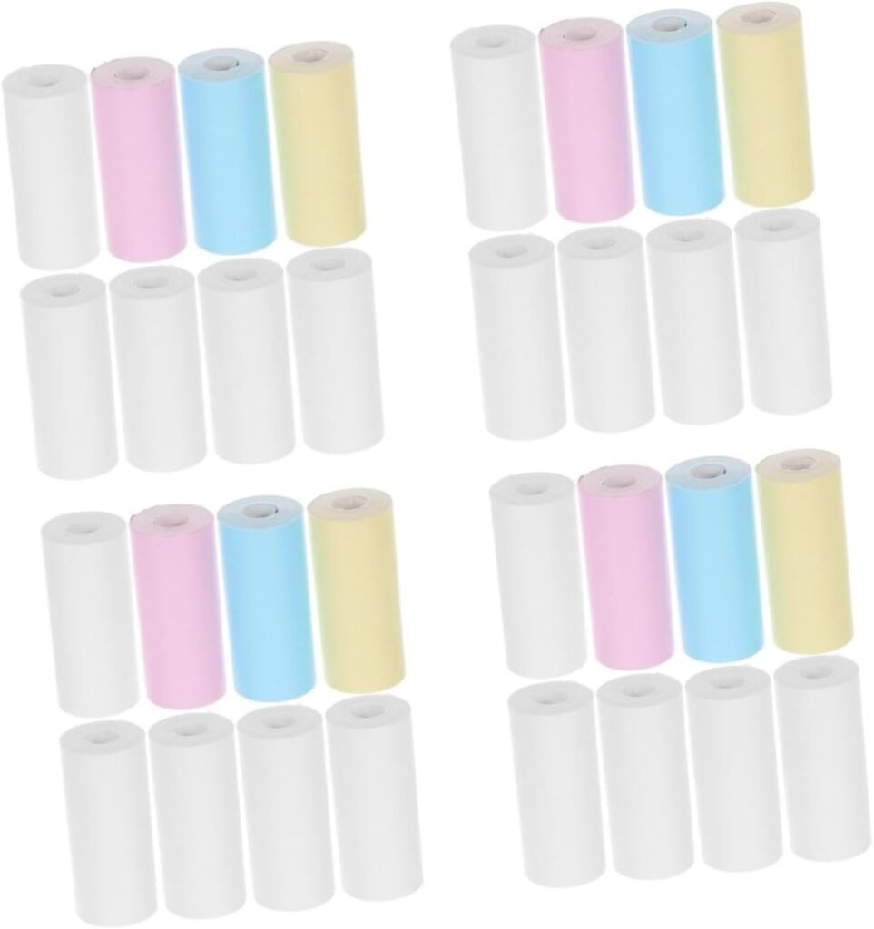 OHPHCALL 4sets Thermal Paper Mini Room Cameras Sticker Printer Mini Photo Printer Refill Print Paper Mini Thermal Printer Sticker Paper Thermal Sticker Paper 18rolls*4