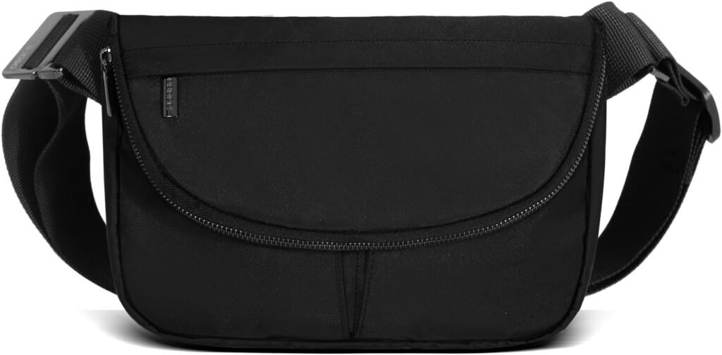 OSOCE Crossbody Bags for Women Men, Flapable Shoulder Sling Bag with Adjustable Strap Multiple Compartments Casual Festival Shoulder Bag for Travel,Sports,Workout Black S