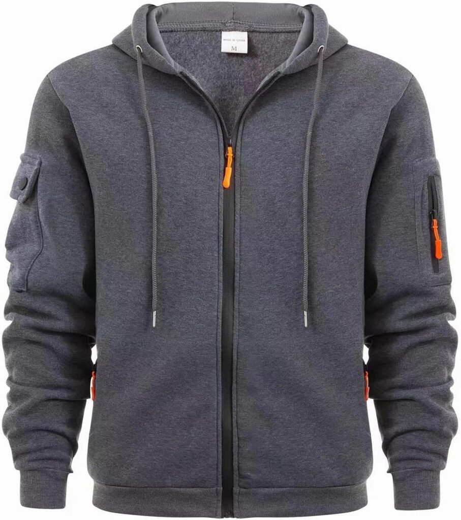 Ophestin Mens Hoodies Full Zip Fleece Hoodie Hoody Hooded Sweatshirts Jacket With Zip Pockets