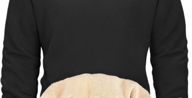 PASUDA Men’s Sweatshirts Fleece Lined Jumper Thick Crewneck Long Sleeve Plain Pullover Cotton Winter Warm Tops Thermal Underwear Casual Workwear Sports