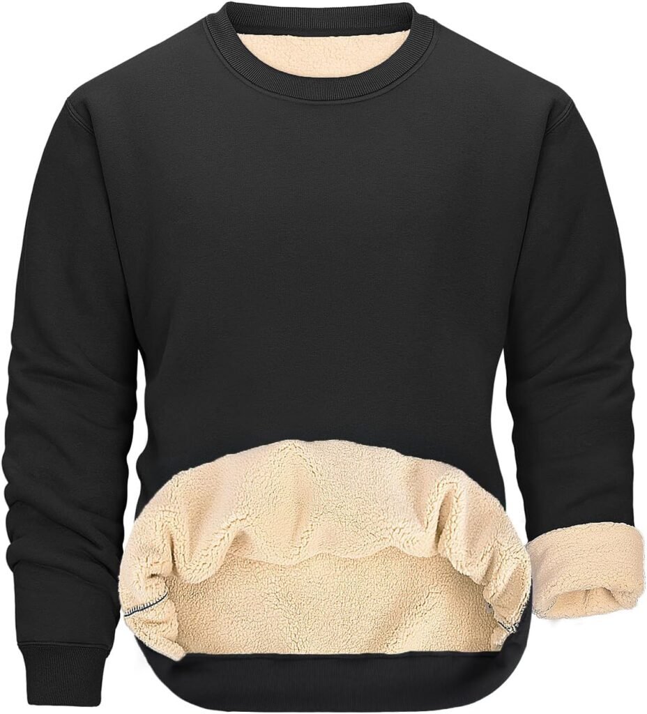 PASUDA Men’s Sweatshirts Fleece Lined Jumper Thick Crewneck Long Sleeve Plain Pullover Cotton Winter Warm Tops Thermal Underwear Casual Workwear Sports PASUDA Men’s Sweatshirts Fleece Lined Jumper Thick Crewneck Long Sleeve Plain Pullover Cotton Winter Warm Tops Thermal Underwear Casual Workwear Sports