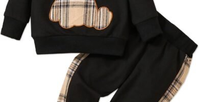PATPAT Baby Boy Clothes Baby Girl Sweatshirt Pant Sets Newborn Fall Winter Long-sleeve Bear Embroidered Outfit