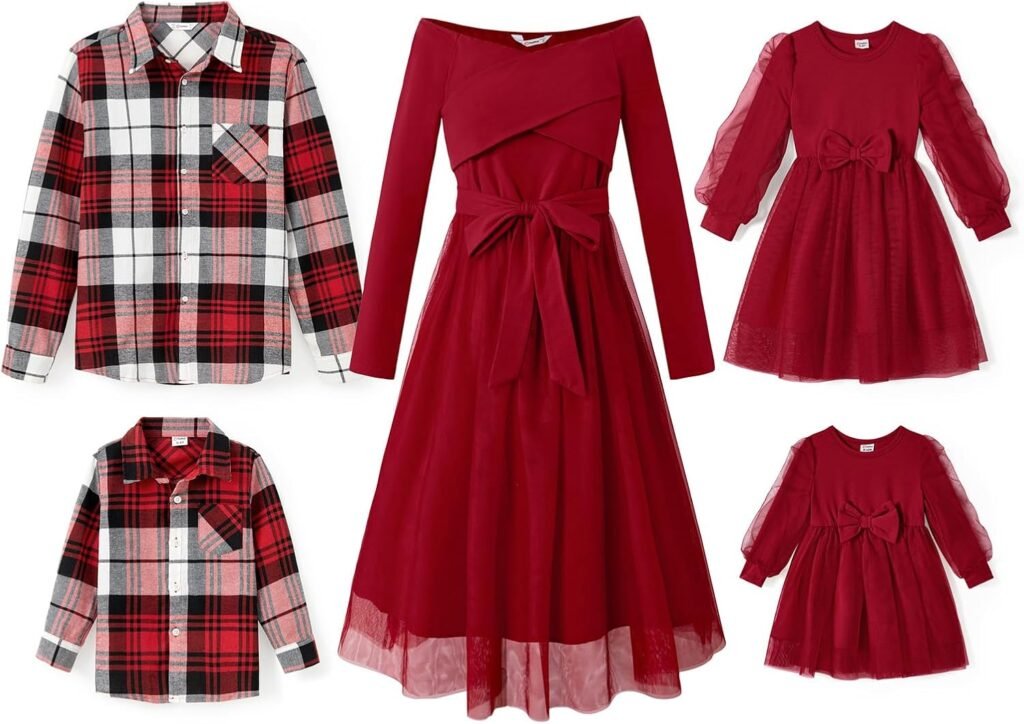 PATPAT Family Outfit Set Long Sleeve – Partner Look Mother Daughter Dress, Mum Child Dresses Princess Festive Family Matching Matching Outfits, Women Baby Girls Men Boys Autumn & Spring PATPAT Family Outfit Set Long Sleeve – Partner Look Mother Daughter Dress, Mum Child Dresses Princess Festive Family Matching Matching Outfits, Women Baby Girls Men Boys Autumn & Spring