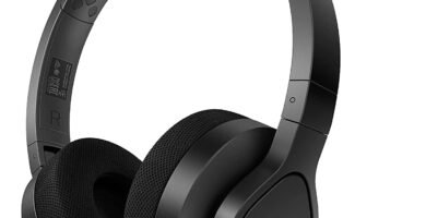 PHILIPS A4216BK/00 On-Ear Sports Headphones Wireless (35 Hours Play Time, IP55 Dust/Water Protection, Cooling and Washable Ear-Cups), Black