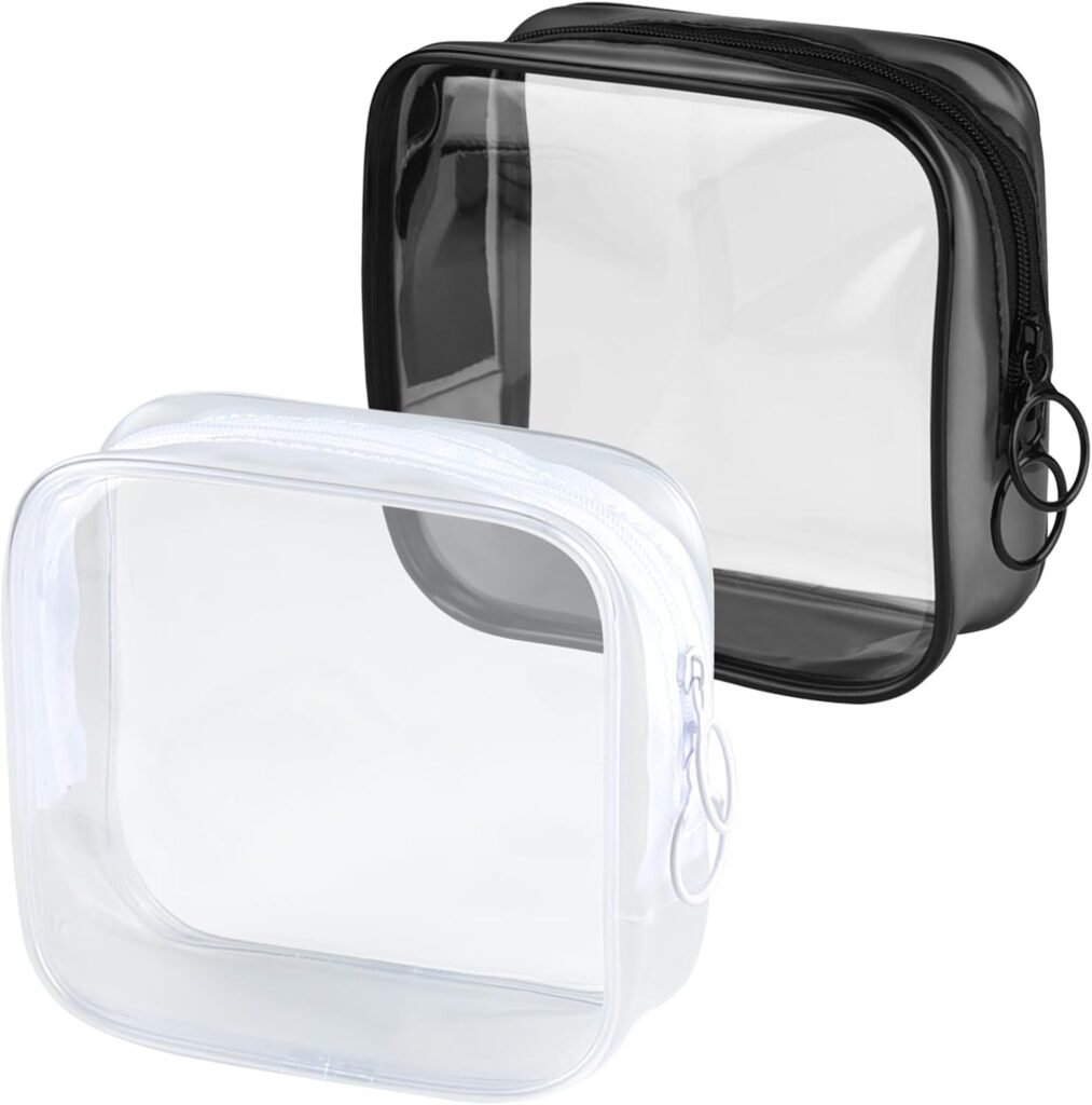 PLULON TSA Approved Toiletry Bag, 2 Pack Small Makeup Bag for Purse Clear Mini Cosmetic Zipper Pouch Waterproof Travel Bag for Women Men Purse Essentials – Black, White PLULON TSA Approved Toiletry Bag, 2 Pack Small Makeup Bag for Purse Clear Mini Cosmetic Zipper Pouch Waterproof Travel Bag for Women Men Purse Essentials – Black, White