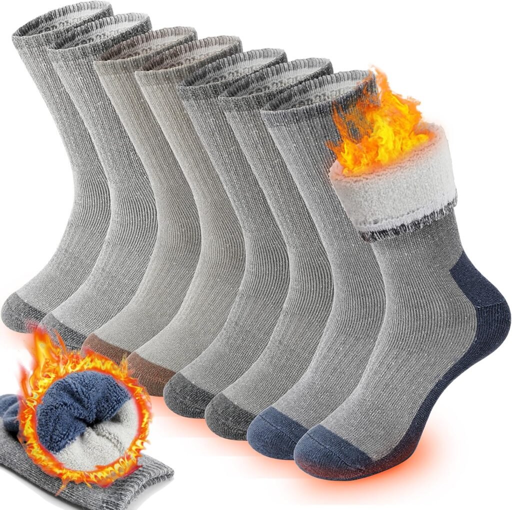 PROETRADE Merino Wool Thermal Walking Socks for Men & Women Warm Thick Winter Hiking Cushioned Moisture Wicking Boot Socks for Outdoor