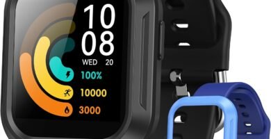 Parsonver Kids Smart Watch, 1.4 inch Boys Girls Teens Fitness Activity Habit Tracker with Pedometer, 20 Sport Modes, Heart Rate, Sleep Monitor, IP68 Waterproof for Christmas(Ages 6-16), Black&Blue