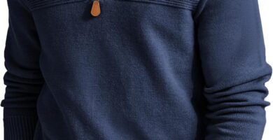 PaulJones Men’s Quarter Zip Jumpers Casual Knitted Jumper Mock Neck Polo Sweaters Golf Jumpers