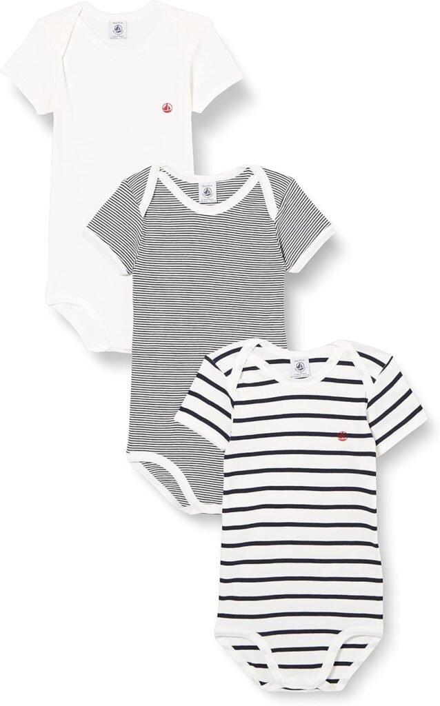 Petit Bateau Baby Short Sleeve Striped Body (Pack of 3)