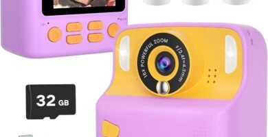 Pinguma Kids Instant Print Camera with 32 GB SD Card, Type-C 16x Digital Zoom Kids Camera for Girls,3 Rolls Print Paper, Birthday Selfie Childrens Digital Camera for Kids Age 3-12