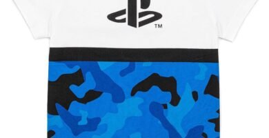 PlayStation Kids T-Shirt Camo | Boys Girls Game Blue White Logo Top | Gamer Clothing Merchandise PlayStation Kids T-Shirt Camo | Boys Girls Game Blue White Logo Top | Gamer Clothing Merchandise
