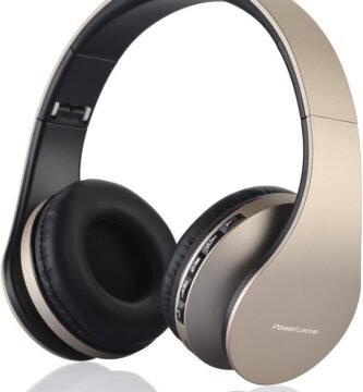 PowerLocus Bluetooth Headphones Over Ear, Foldable Wireless Headphones, Hi-Fi Stereo Headphone with Deep Bass, Micro SD/TF, FM Radio & Wired mode, Built-in Microphones, Soft Earmuffs for Phone/PC