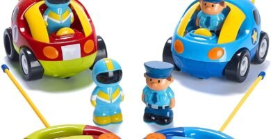 Prextex Remote Control Cars for Kids Age 3 and Up – 2-Pack Cartoon RC Car Police and Race Kids Toys – Realistic Sirens, Honking Sounds, and Flashing Headlights – Ideal Stocking Fillers for Toddlers Prextex Remote Control Cars for Kids Age 3 and Up – 2-Pack Cartoon RC Car Police and Race Kids Toys – Realistic Sirens, Honking Sounds, and Flashing Headlights – Ideal Stocking Fillers for Toddlers