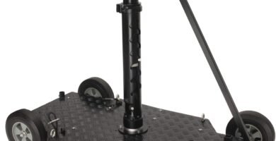 Proaim Quad Plus Professional Film Camera Doorway Dolly with Telescopic Bazooka,100mm Bowl Riser. Rear-Wheel Steering, Tiltable Handle up to 270°. Payload up to 200kg/440lb (P-QUAD-PL)