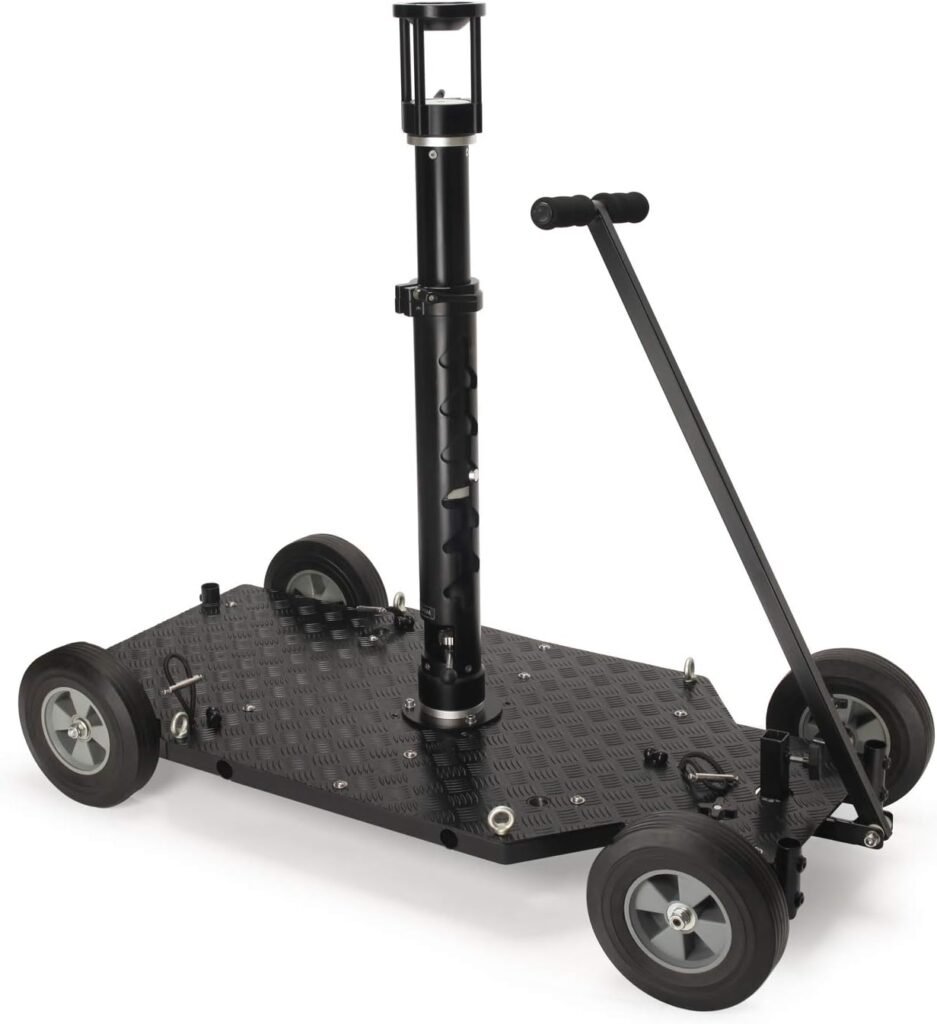 Proaim Quad Plus Professional Film Camera Doorway Dolly with Telescopic Bazooka,100mm Bowl Riser. Rear-Wheel Steering, Tiltable Handle up to 270°. Payload up to 200kg/440lb (P-QUAD-PL)