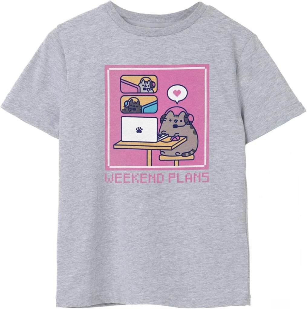 Pusheen Girls T-Shirt | Short-Sleeved Graphic Tee for Kids | Crew Neck Internet Cat Top | Comfortable & Stylish Cute Daywear | Merchandise Gift for Children & Teens Pusheen Girls T-Shirt | Short-Sleeved Graphic Tee for Kids | Crew Neck Internet Cat Top | Comfortable & Stylish Cute Daywear | Merchandise Gift for Children & Teens
