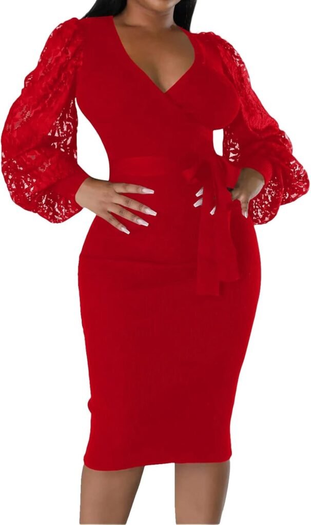 QWUVEDS Tulle Skirt Yellow Women’s Semi-Formal Church Dresses for Women Sleeves Sexy V-Neck Bodycon Midi Dresses Kimono Cardigan