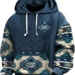 Qixiu Clearance Hoodies for Men UK Vintage Ethnic Tribal Print Graphic Hooded Sweatshirts Winter Jackets for Men Long Sleeve Pullover Tops Casual Lightweight Jumper Tops Warm Outerwear