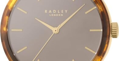 RADLEY Women’s Tortoiseshell Gold Plated Cloud Burst Silicone Strap Quartz Analogue Watch RY21714