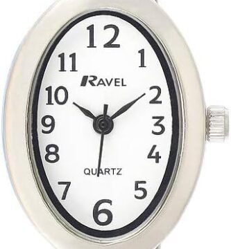 Ravel Women’s Petit Oval Watch on Stainless Steel Expandable Bracelet