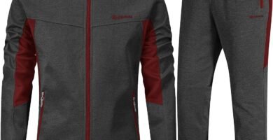 Rdruko Mens Tracksuit Set Hooded Jacket Sweatsuits Jogging Tops Full Zip Joggers Sports Sweatsuit with 2 Pockets