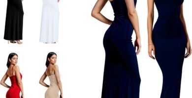 Re Tech UK – Elegant Womens Long Maxi Dress Adjustable Straps – Ribbed Fabric, Cami Bodycon, Perfect for Going Out, Birthdays & Parties, Aesthetic Clothing, Y2K Spaghetti Straps,