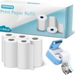 Refill Printing Paper for Uleway Kids Instant Print Camera, 5 Rolls Thermal Paper for Kids Digital Camera, White Zero Ink Replacement Printing Paper (Length: 23.95 feet/Width: 2.28 inch)