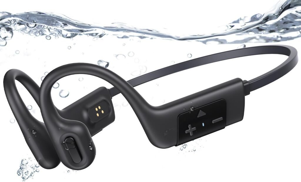 Relxhome Bone Conduction Headphones, Swimming Headphones, Built-in 32GB Memory, Wireless Bluetooth Sport Headphones, IP68 Waterproof, Open Ear Headphones for Swimming, 10 Hours of Playtime
