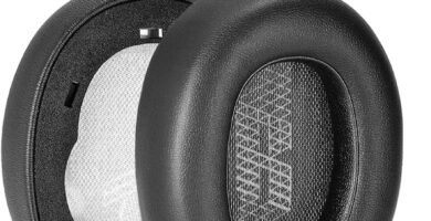 Replacement E65 Earpads for JBL E65BTNC/ Live 650 (650NC 650BTNC)/Live 660 (660NC 660BTNC)/Duet NC Headphone, A Pair of Protein Leather & Memory Foam Earmuff Cushion Ear Cup Cover Repair Parts, Black