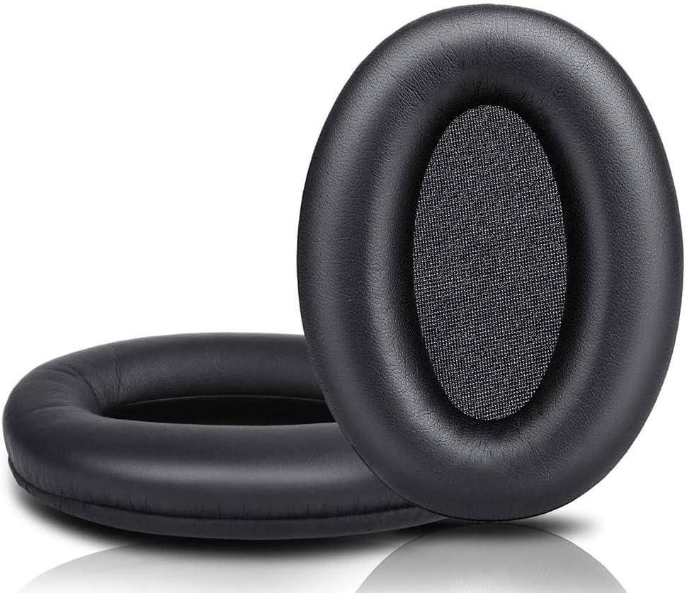 Replacement WH1000XM3 EarPads for Sony WH-1000XM3 Headphones Soft Memory Foam Ear Cushion Earmuffs Cover Cup, Protein Leather Headset Earpad, Repair Part (Black)