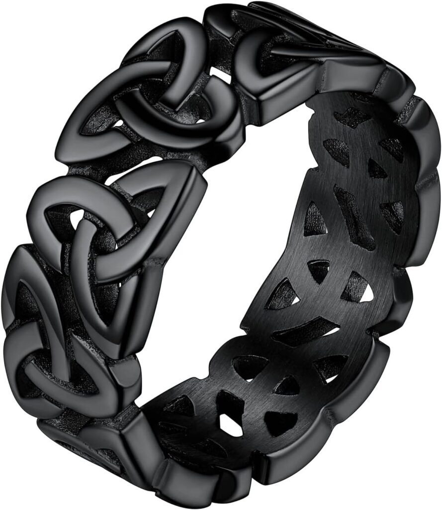 Richsteel Irish Celtic Knot Finger Rings for Women Men, Sturdy Stainless Steel Promise Couple Band Ring Jewellery, Come with Gift Box Richsteel Irish Celtic Knot Finger Rings for Women Men, Sturdy Stainless Steel Promise Couple Band Ring Jewellery, Come with Gift Box