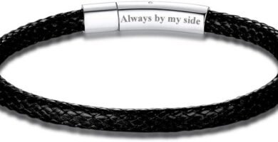 Richsteel Mens Waterproof Leather Bracelet, Customisable Monolayer/Double Layers Braided Wax Rope Bracelets for Men, 18/20/22CM, Come with Gift Packaging Richsteel Mens Waterproof Leather Bracelet, Customisable Monolayer/Double Layers Braided Wax Rope Bracelets for Men, 18/20/22CM, Come with Gift Packaging