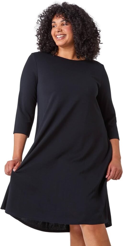 Roman Originals Tunic Dress with Pockets for Women UK Ladies Swing Fit & Flare Skater Slouch Stretchy Casual Smart Winter Jersey Pull On Relaxed Work Office 3/4 Long Sleeves Roman Originals Tunic Dress with Pockets for Women UK Ladies Swing Fit & Flare Skater Slouch Stretchy Casual Smart Winter Jersey Pull On Relaxed Work Office 3/4 Long Sleeves