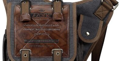 S-ZONE Mens Vintage Canvas PU Leather Military Utility Shoulder Messenger Bags, S, Dark Grey S-ZONE Mens Vintage Canvas PU Leather Military Utility Shoulder Messenger Bags, S, Dark Grey