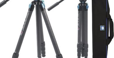 SIRUI Professional Carbon Fiber Tripod with 360°Fluid Video Head, 72.6” Waterproof Video Camera Tripod with Triangular Center Column, Large Tube for DSLR, Load 13.2lbs (ST-224+VH-10)