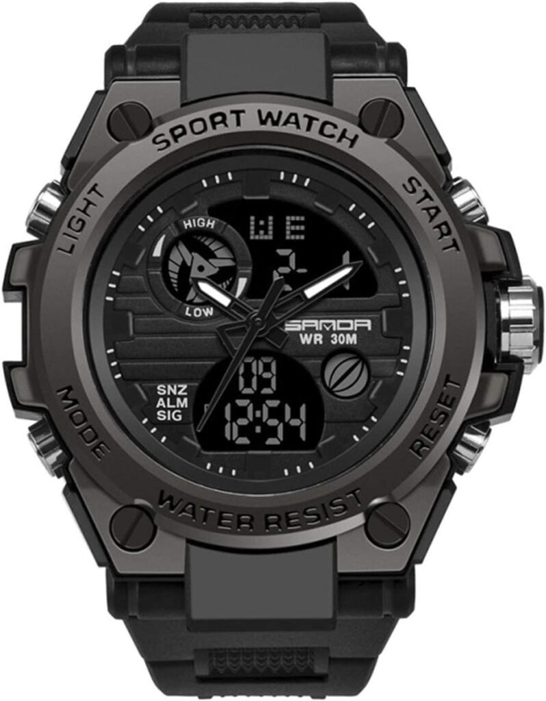SMAALEB 50M Waterproof Digital Men’s Sports Military Watch, Shockproof, Drop-Proof, Alarm Reminder, Stopwatch Timing, Watches for Teenage Boys