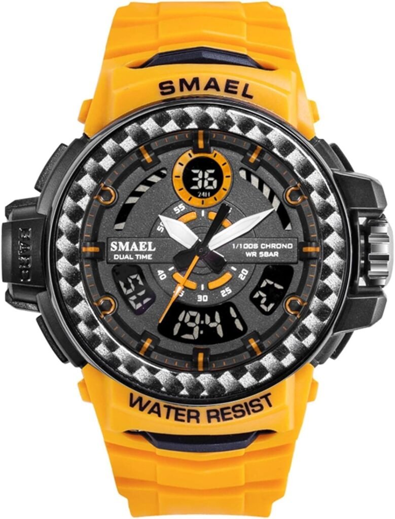 SMAALEB Teenage Boy Watch, Military Watches For Men, Waterproof 50m, Pointer + Digital, Alarm Reminder, Shockproof, LED Luminous Night Light SMAALEB Teenage Boy Watch, Military Watches For Men, Waterproof 50m, Pointer + Digital, Alarm Reminder, Shockproof, LED Luminous Night Light